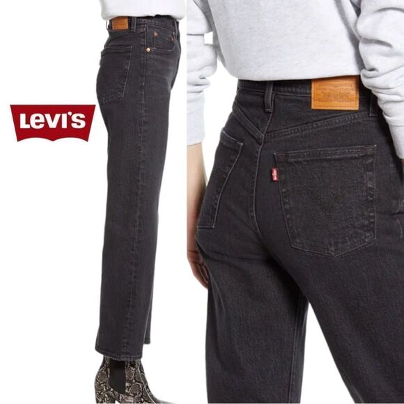 Levi's Plus Size Ribcage Straight Ankle Black Sprout Jeans 20 20W - Picture 3 of 3